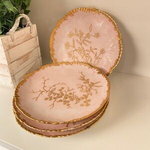 Made in France Scalloped Lunch or Dessert Plate Gilt Gold 8” Diameter. Vintage